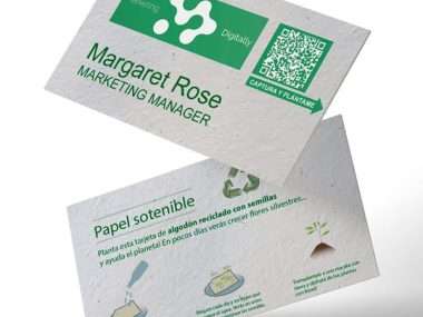 Tarjetas en papel de semillas plantable y sostenible